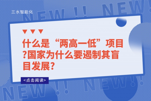 什么是“兩高一低”項(xiàng)目?國(guó)家為什么要遏制其盲目發(fā)展?